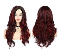 Women Red Wig Long Red Ladies Wigs UK Real Hair for Older Women Deep Wave Human Hair Wig Bob Synthetic Glueless Fancy Dress Anime 80S Carnival Fancy Dress Accessory 18.1818181818182 inch