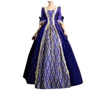 Women Renaissance Dresses 18th Century Style Lone Sleeve Renaissance Halloween Costumes Sale Clearance Sexy Plus Size Princess Dress Lace Up Gothic Elf Oktoberfest Costume Purple