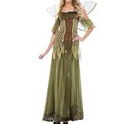 Women Renaissance Maxi Dress Festival Fancy For Vintage Elegant A-Line Ladies Bloody Printed Costume Soul Reaper Zombie Bride Role Play Perfect Events