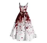 Women Renaissance Maxi Dress Gothic Dresses Horror Costume Ladies Waist Smocked A-Line Medieval Hooded Cloak Teens/Women Party