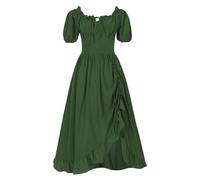 Women Renaissance Maxi Dress Gothic Dresses Witch With Hooded Cape Ladies Bloody Printed Costume Medieval Zombie Bride Role Play Halloween Victorian