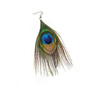 Women Retro Ethnic Style multi-colored Peacocks Feather Earrings Decorations Jewelry