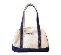 Women Retro Handbag Large Capacity Underarm Bag Canvas Vintage Armpit Bag Color Clash Simple Female Girls Handbag