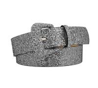 Women Retro Sequin Belt PU Adjustable Stylish Wide Shiny Bling Belt for Statement Party (One Size)