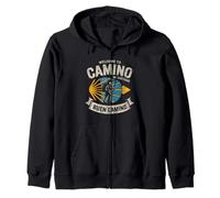 Women Retro T-Shirt Gift Camino de Santiago Welcome Pilgrim Zip Hoodie