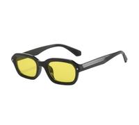 Women Retro Thick Square UV400 Sunglasses, Black PC Frame | UV400 protective lenses. Black PC frame with metal rivets. Retro chunky design, ideal for fashion parties and streetwear.