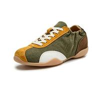 Women Retro Trainers Suede Leather Casual Shoes Lace Up | Split leather & suede upper, pigskin insole, elastic heel, lightweight rubber sole, 3 heritage colours