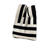 Women Reusable Knit Handbag Heart Flower Wrist Bag Handmade Knot Tote Bag Shopping Bags Outdoor Casual(Color-1)