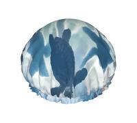 Women Reusable Shower Cap Sea-Turtles-In-Blue DoubleWaterproof Elastic Band Bath Hair Hat Stretch Hem Hair Hat
