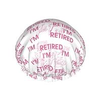 Women Reusable Stretch Hem Hair Hat I'M Retired Retirement Partie DoubleWaterproof Shower Cap Bath Cap
