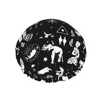 Women Reusable Stretch Hem Hair Hat Muay Thai Flying Knee Thailand DoubleWaterproof Shower Cap Bath Cap
