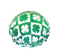 Women Reusable Stretch Hem Hair Hat St Patrick'S Day Clover DoubleWaterproof Shower Cap Bath Cap