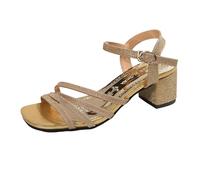 Women Rhinestone Ankle Strap Chunky Heel Sandals