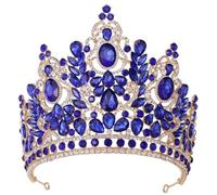 Women Rhinestone Big Bride Wedding Crown Large Rhinestone Drop Tiara Party Stage Show Hair Accessory