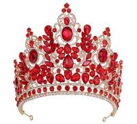 Women Rhinestone Big Bride Wedding Crown Large Rhinestone Drop Tiara Party Stage Show Hair Accessory