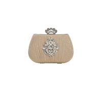 Women Rhinestone Evening Pleated Clutch Bridal Wedding Purse Crystal Handbag Elegant Crossbody Glitter Shoulder(Gold)