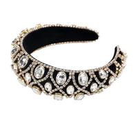 Women Rhinestone Hairband with Sponge Base, Baroque Style Headpiece | Elegant Sparkle for Bridesmaid Parties and Pageants, Includes Small Charms and One Matching Piece