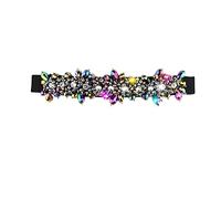 Women Rhinestone Sequins Shiny Elastic Waist Belt Stretchy Dress Belts Bling Belt Formal Bridal Wedding Crystal Belts(Multicolor)