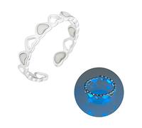 Women Ring for Mother Days Easter Ring Ring Adjustable Silver Rings Heart Open For Women Heart Fluorescence Jewelry Ring Rings Dot Ring (Dark Blue, One Size)