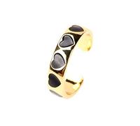 Women Ring for Ramadan Valentine's Day Rainbow Series Love Index Ring Sweet Girl Color Contrast Copper Oil Drop Opening Adjustable Ring Star in The Universe Ring (C, A)
