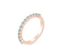 Women Ring, Rings for Me with Blue Green Round Shape Moissanite 18K Rose Gold Size U 1/2