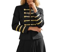 Women Ringmaster Circus Costume Velvet Showman Cosplay Victorian Jacket Golden Double Breasted Party Show Costume Elegant Stand Collar Performance For Drum Majorette Show