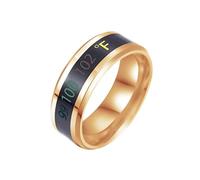 Women Rings for Mother's Days Easter Temperature Titanium Steel Titanium Color Smart Temperature Ring Change Temperature Display Body Steel Ring Rings Anxiety Ring for Women Size 12 (Rose Gold, 9)