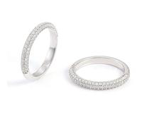 Women Rings Set, Promise Ring to Myself with Luxury Moissanite Stackable 14K White Gold Size J 1/2