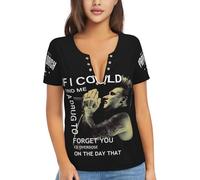 Women Roach Music Rock Band Papa T Shirt Deep V Neck tee Shirt Short Sleeve Sexy Tops Low Cut Cleavage Summer Casual Basic Button Top Tees