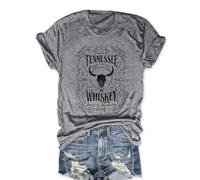 Women Rock Band T Shirts Vintage Country Music Shirt Concert Outfit Casual Short Sleeve Graphic Tees, M-grey, L