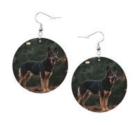 Women Round Earrings Leather Hoop Earrings Lightweight Dangle Earring | Handsome Dog Silver Earring For Women Ladies Fashion Jewelry Gift Valentine'S Day
