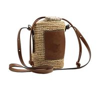 Women Round Handwoven Raffia Straw Shoulder Bag Crossbody Tote | Handwoven raffia straw durable portable strap fits glasses phone cosmetics cards swimsuit for beach travel