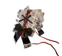 Women Ruffled Lace Bowknot Headdress Cosplay Hair Accessories for Maid Girls Sweet Headband Sweet Hair Accessories
