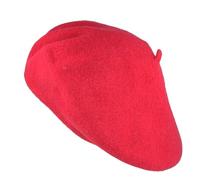 Women’s 100% Wool Beret - Classic French Style Hat, Soft & Warm Autumn Winter Fashion Accessory (UK, Alpha, One Size, Red)