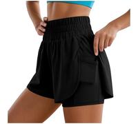 Women’s 2 in 1 Shorts Summer Running Shorts Gym Workout Athletic Gym Yoga Shorts Liner Jogging Pants Sports Quick Dry Training Joggers Shorts