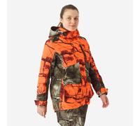Women’s 3-in-1 Warm Silent Waterproof Hunting Jacket Neon Camouflage 500