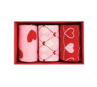 Women’s 3-Pack Heart Pattern Gift Boxed Socks - OEKO-TEX Certified, Cotton Rich, Cute & Comfortable Everyday Wear (UK 2.5-5 sizes)