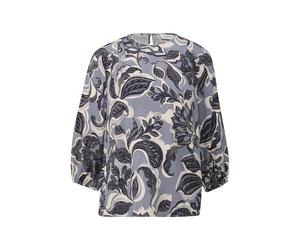 Women’s All-Over Printed Viscose Twill Blouse with 3/4 Sleeves COMMA Bleu 34