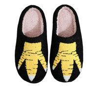 Women’s Animal Paw Embroidered Plush Slippers, Soft Memory Foam Indoor Mules with Anti-Slip Rubber Sole, Lightweight Cosy Ladies Slip-On House Shoes, Winter Warm Bedroom Home Comfort