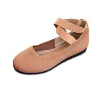 Women‘s Ballet Flats & Pumps Elastic Crisscross Strap Block Heels Flat Shoes Ladies Ballerina Ankle Elastic Crossing Strap Round Toe Comfy Slip-On Wedge Pump