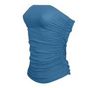 RIDDLED WITH STYLE Women Bandeau Strapless Boob Tube Top Ladies Side Ruched Crop Everyday Wear Plain Bra Teal