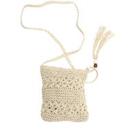 Women’s Beige Straw Woven Tote Bag Multi-functional Shoulder Handbag with Cloth Handles Perfect for Traveling and Shopping