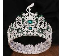 Women’S Big Round Crystal Pageant Crown A Grand International Style Tiara Hair Accessory For Dedicated Fans And Collectors