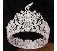 Women’S Big Round Crystal Pageant Crown A Grand International Style Tiara Hair Accessory For Dedicated Fans And Collectors