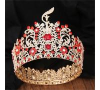 Women’S Big Round Crystal Pageant Crown A Grand International Style Tiara Hair Accessory For Dedicated Fans And Collectors