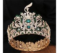 Women’S Big Round Crystal Pageant Crown A Grand International Style Tiara Hair Accessory For Dedicated Fans And Collectors