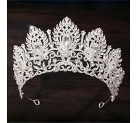 Women’S Big Royal Queen Wedding Crown With AB Color Rhinestones A Crystal Banquet Tiara For Party And Costume