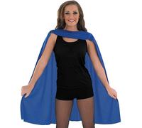 Women`s Blue Superhero Cape for Ladies Hero Halloween Fancy Dress Hen Party