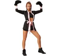 Women’s Boxer Costume Fighter Boxing Knockout Sport Rocky Carnival Fancy Dress