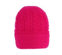 Women’s Cable Knit Beanie Hat - Fuchsia / ONE